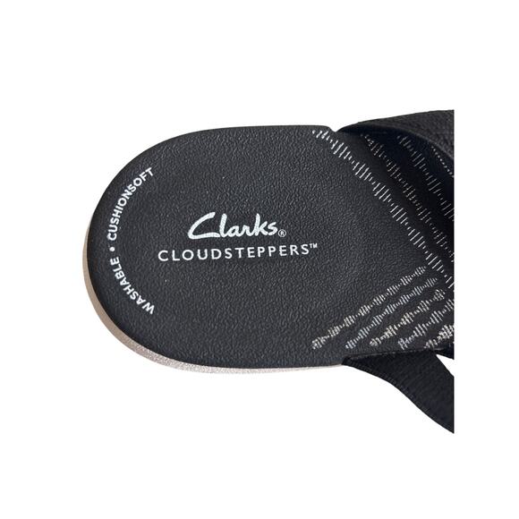 Clarks Cloudsteppers Black Crisscross Comfort Slide Sandals Size 9.5 - Picture 6 of 6
